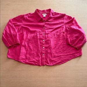 Cynthia Rowley Vibrant Pink Button-Down Shirt